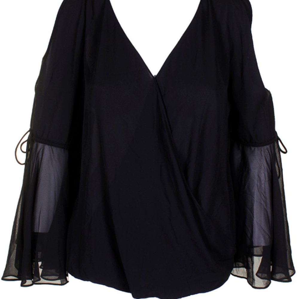 INC INTERNATIONAL CONCEPTS M Shirt Black Faux Wrap - Picture 8 of 8